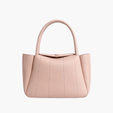 Tessoria | Green Pebbled Leather Tote – Bold & Elegant - in Light Pink | Arvea Bags