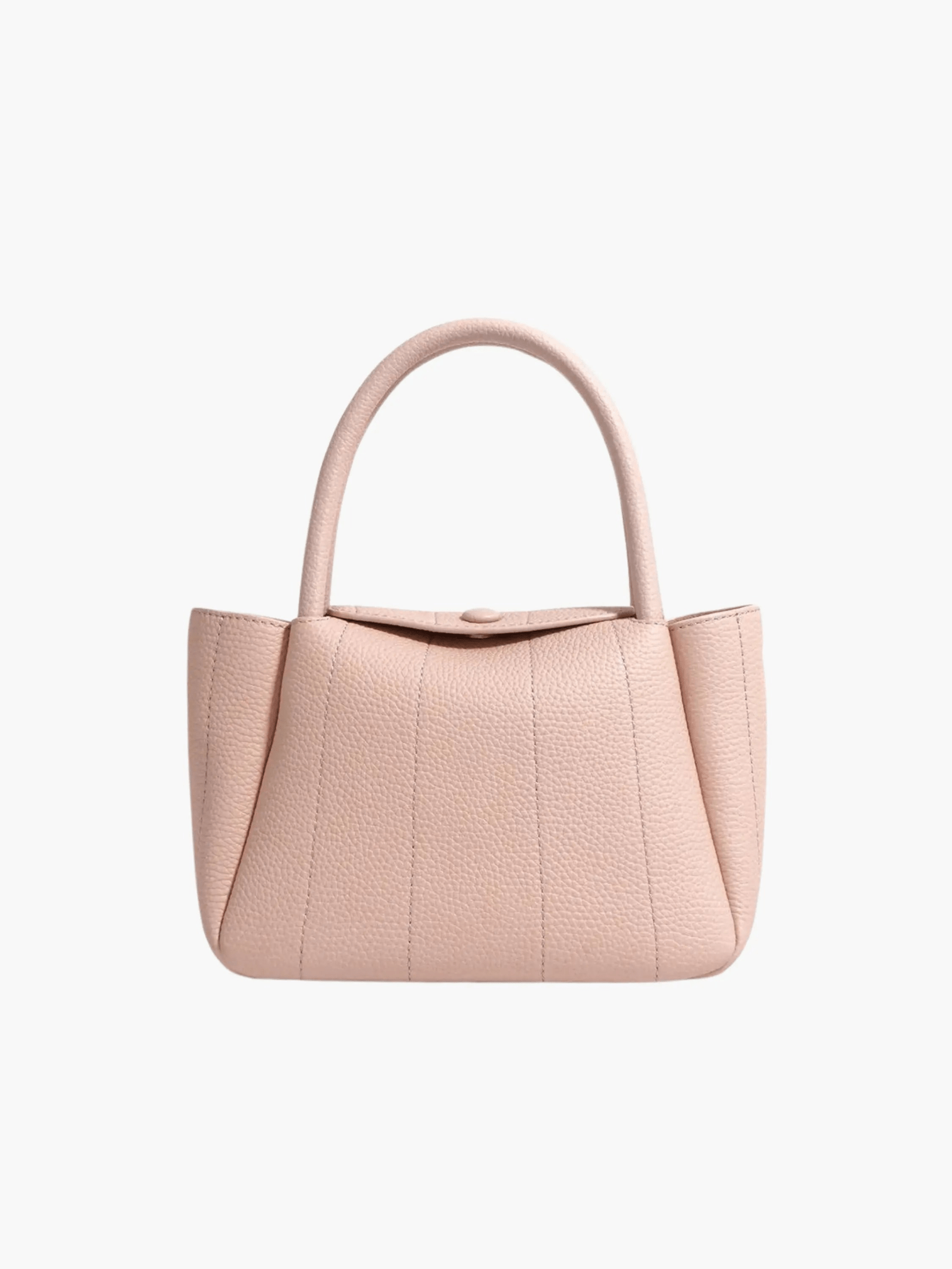 Tessoria | Green Pebbled Leather Tote – Bold & Elegant - in Light Pink | Arvea Bags