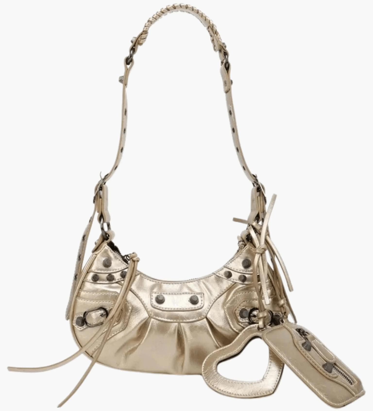 Thalina | Black Studded Shoulder Bag – Edgy & Stylish - in Gold | Arvea Bags
