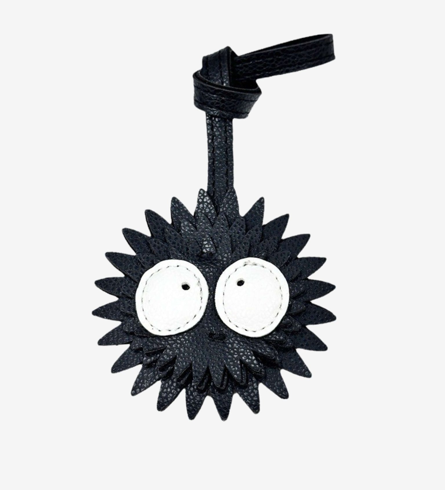 Thaloria | Spiky Black Leather Bag Charm – Playful, Edgy & Unique - in Black | Arvea Bags