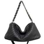 Thessaly | Sage Green Woven Leather Hobo Bag – Chic, Soft & Effortlessly Stylish - in Black | Arvea Bags