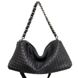 Thessaly | Sage Green Woven Leather Hobo Bag – Chic, Soft & Effortlessly Stylish - in Black | Arvea Bags