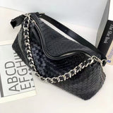 Thessaly | Sage Green Woven Leather Hobo Bag – Chic, Soft & Effortlessly Stylish - in Black | Arvea Bags