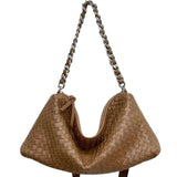 Thessaly | Sage Green Woven Leather Hobo Bag – Chic, Soft & Effortlessly Stylish - in Brown | Arvea Bags