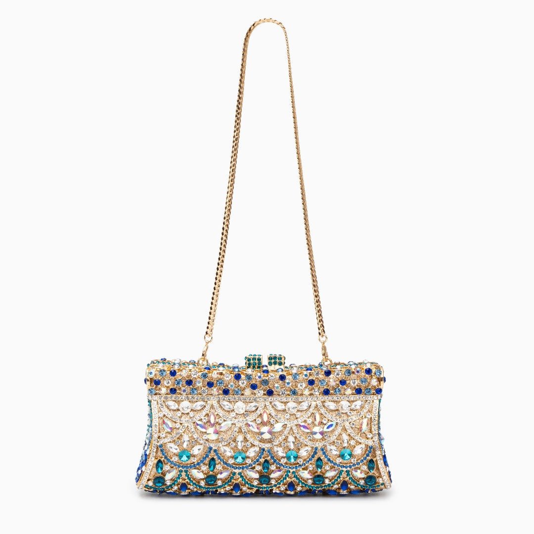 Thessira | Exquisite Jeweled Evening Clutch – Luxurious & Statement - Making Design - in Gold | Arvea Bags