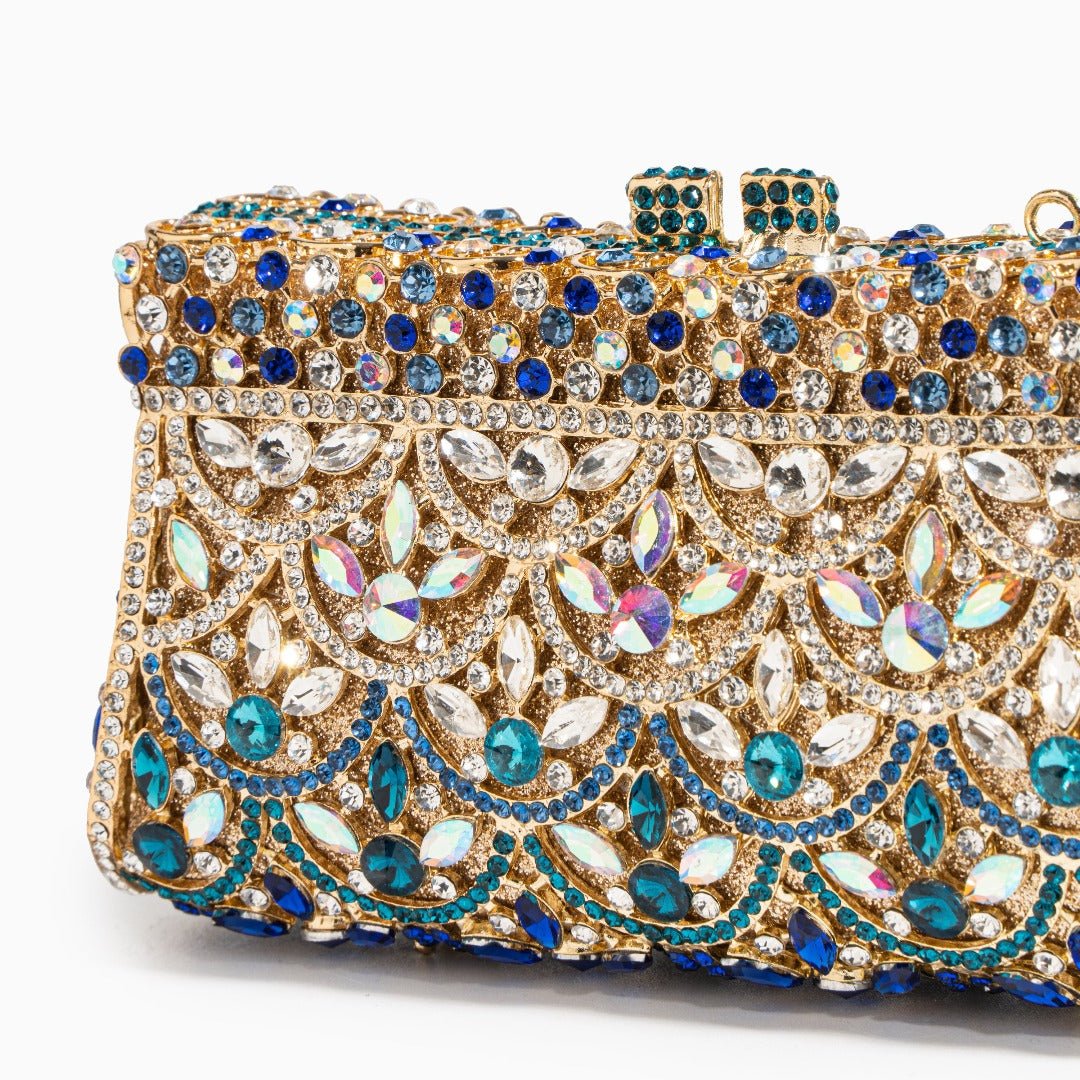 Thessira | Exquisite Jeweled Evening Clutch – Luxurious & Statement - Making Design - in Gold | Arvea Bags