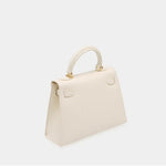 Timeless Trapeze Satchel – Compact Luxury Bag with Top Handle & Lock - in Black | Arvea Bags