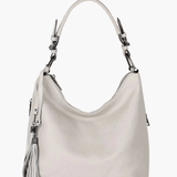 Tivanya | Luxe Red Leather Hobo Bag – Bold & Sophisticated - in Beige | Arvea Bags