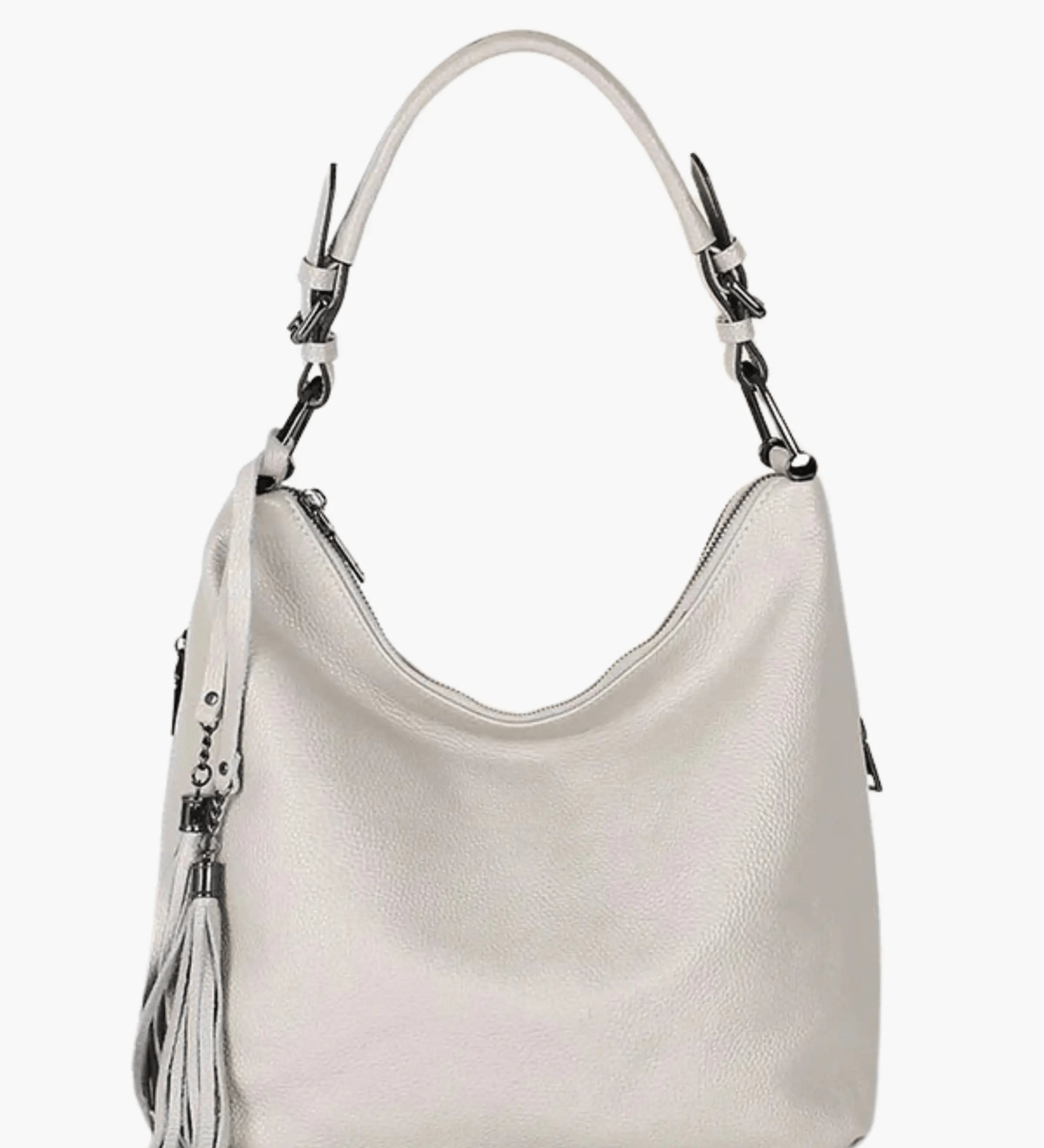 Tivanya | Luxe Red Leather Hobo Bag – Bold & Sophisticated - in Beige | Arvea Bags