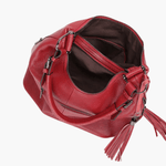 Tivanya | Luxe Red Leather Hobo Bag – Bold & Sophisticated - in Black | Arvea Bags