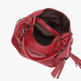 Tivanya | Luxe Red Leather Hobo Bag – Bold & Sophisticated - in Black | Arvea Bags