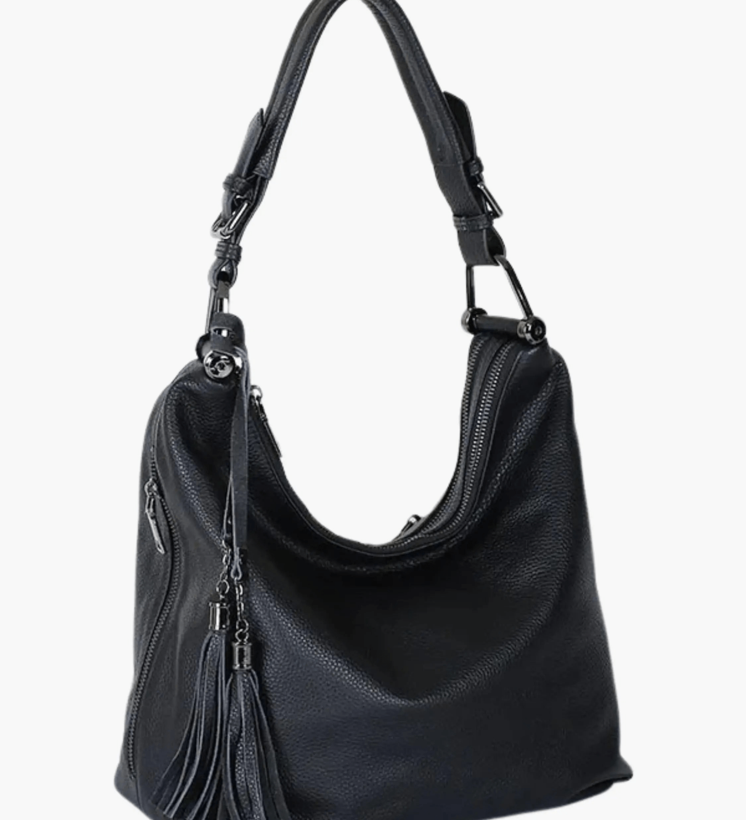 Tivanya | Luxe Red Leather Hobo Bag – Bold & Sophisticated - in Black | Arvea Bags