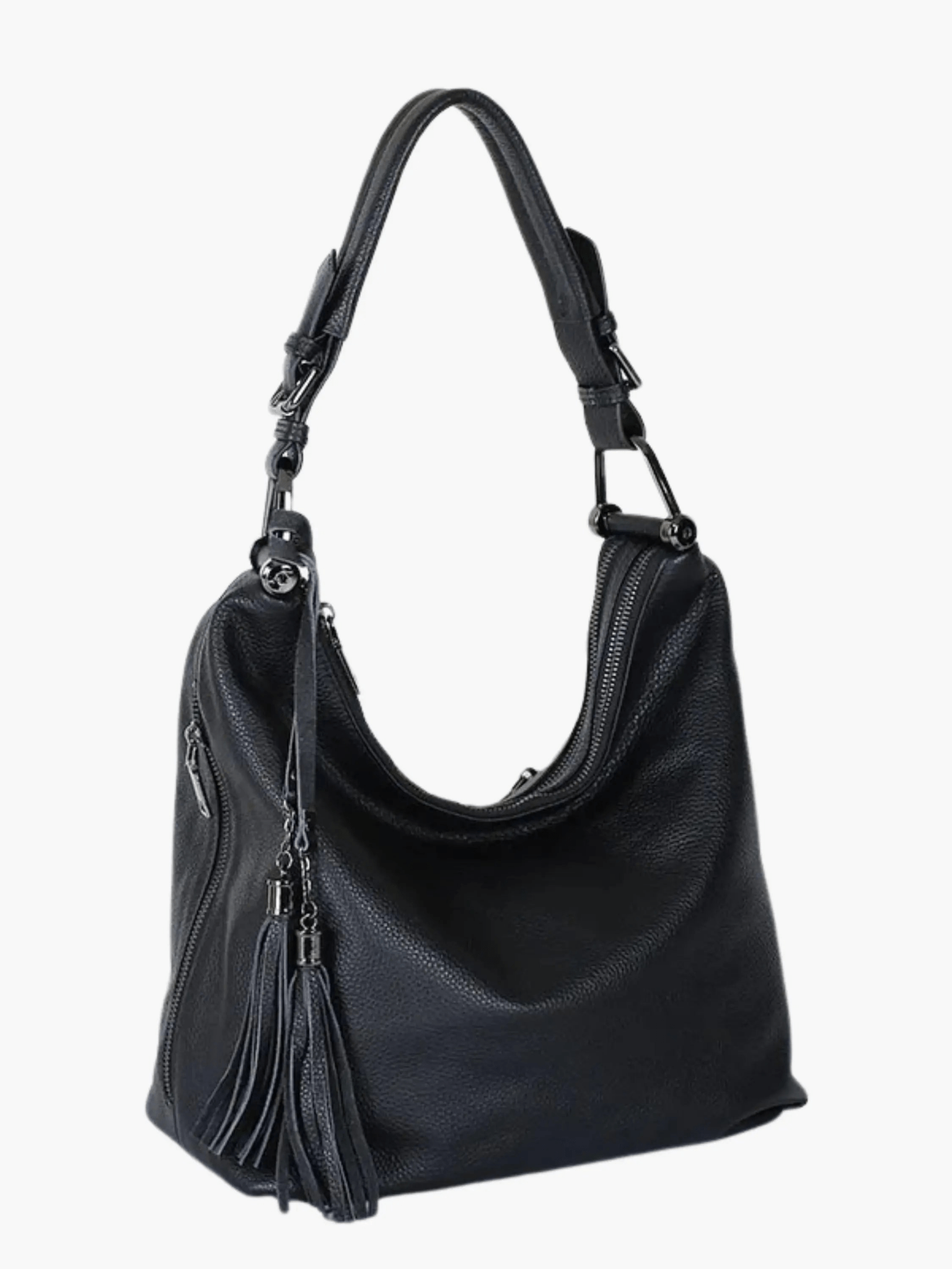 Tivanya | Luxe Red Leather Hobo Bag – Bold & Sophisticated - in Black | Arvea Bags