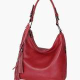 Tivanya | Luxe Red Leather Hobo Bag – Bold & Sophisticated - in Black | Arvea Bags
