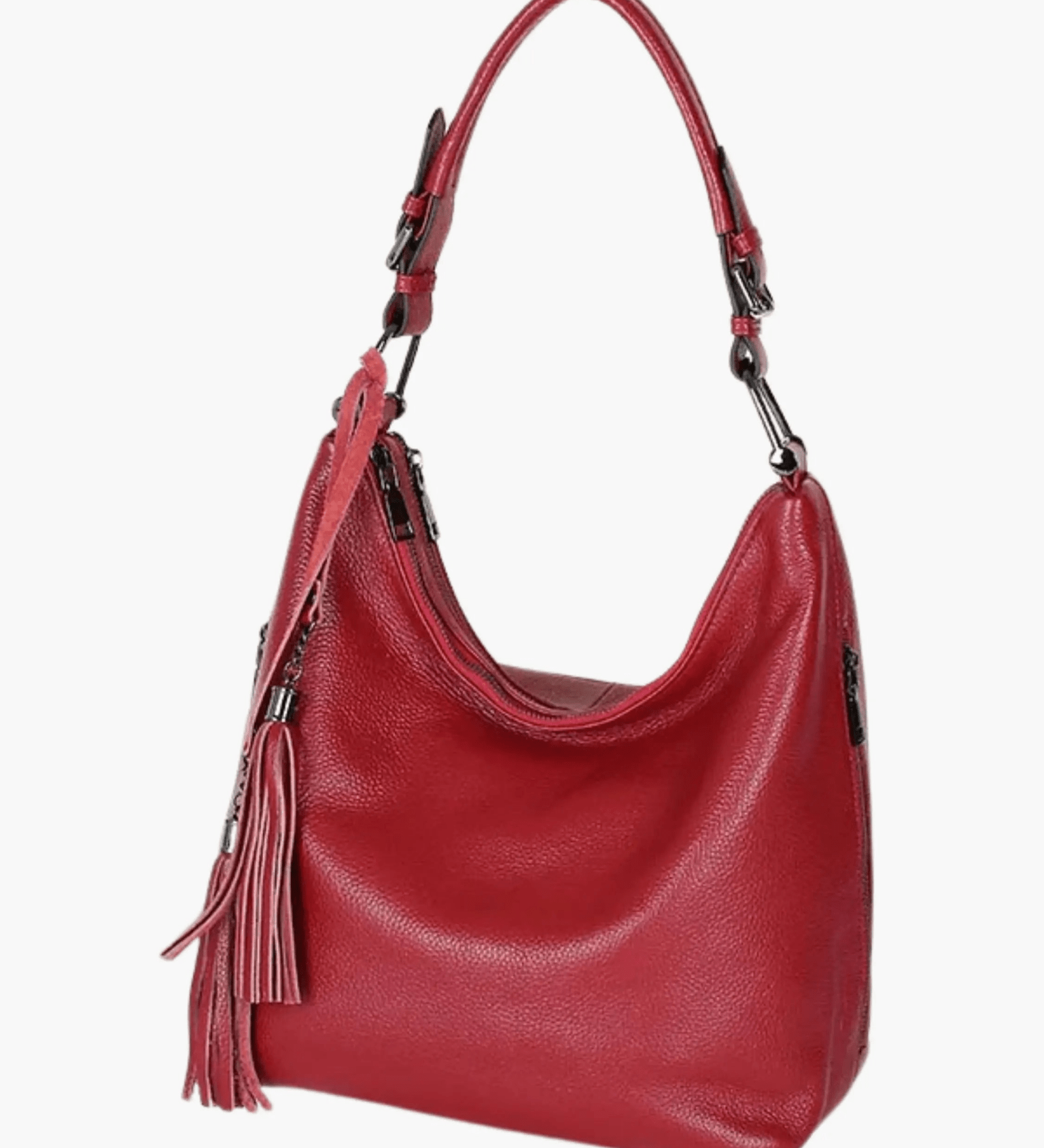 Tivanya | Luxe Red Leather Hobo Bag – Bold & Sophisticated - in Black | Arvea Bags