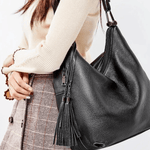 Tivanya | Luxe Red Leather Hobo Bag – Bold & Sophisticated - in Black | Arvea Bags
