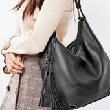 Tivanya | Luxe Red Leather Hobo Bag – Bold & Sophisticated - in Black | Arvea Bags