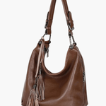 Tivanya | Luxe Red Leather Hobo Bag – Bold & Sophisticated - in Brown | Arvea Bags