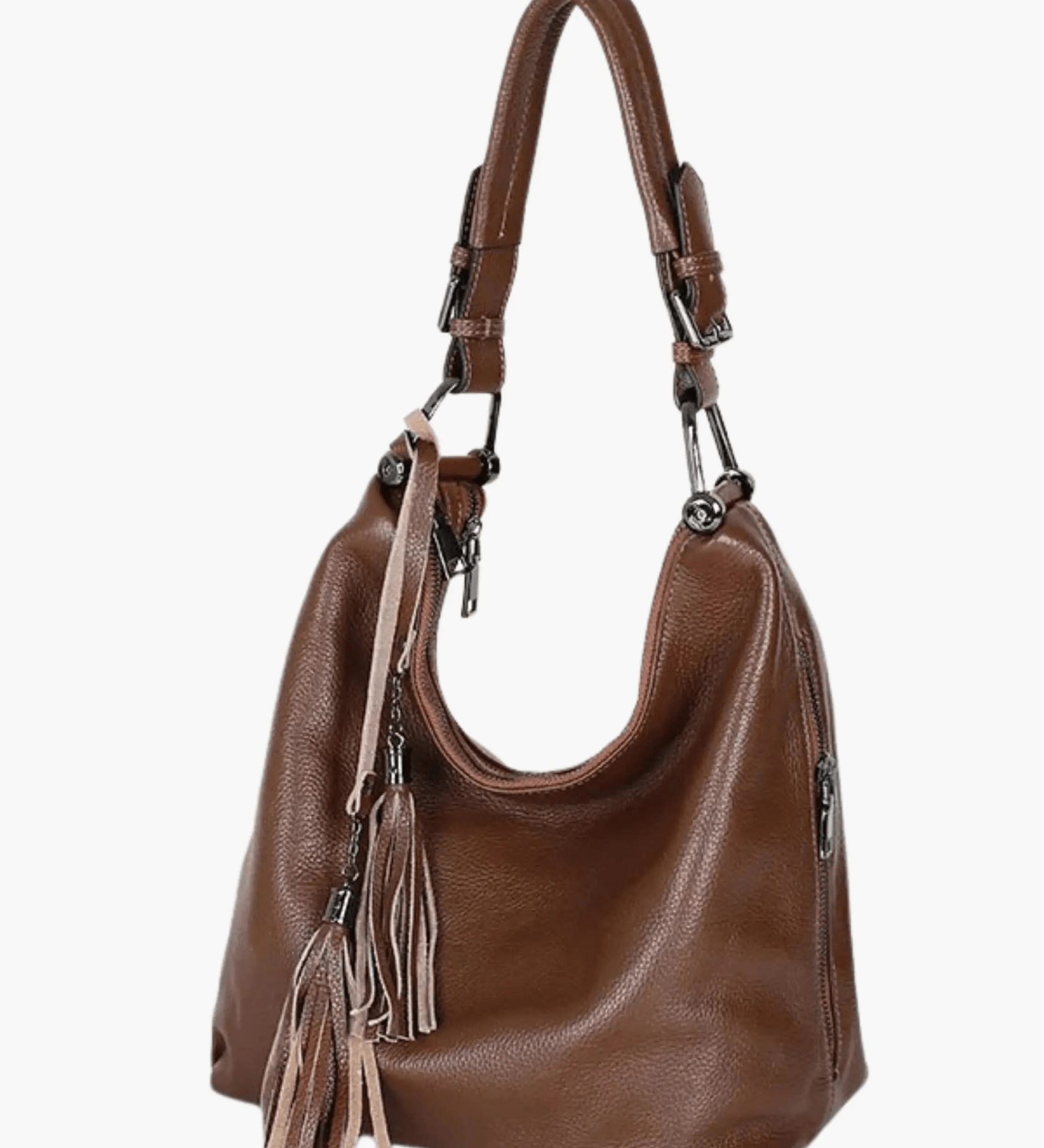 Tivanya | Luxe Red Leather Hobo Bag – Bold & Sophisticated - in Brown | Arvea Bags