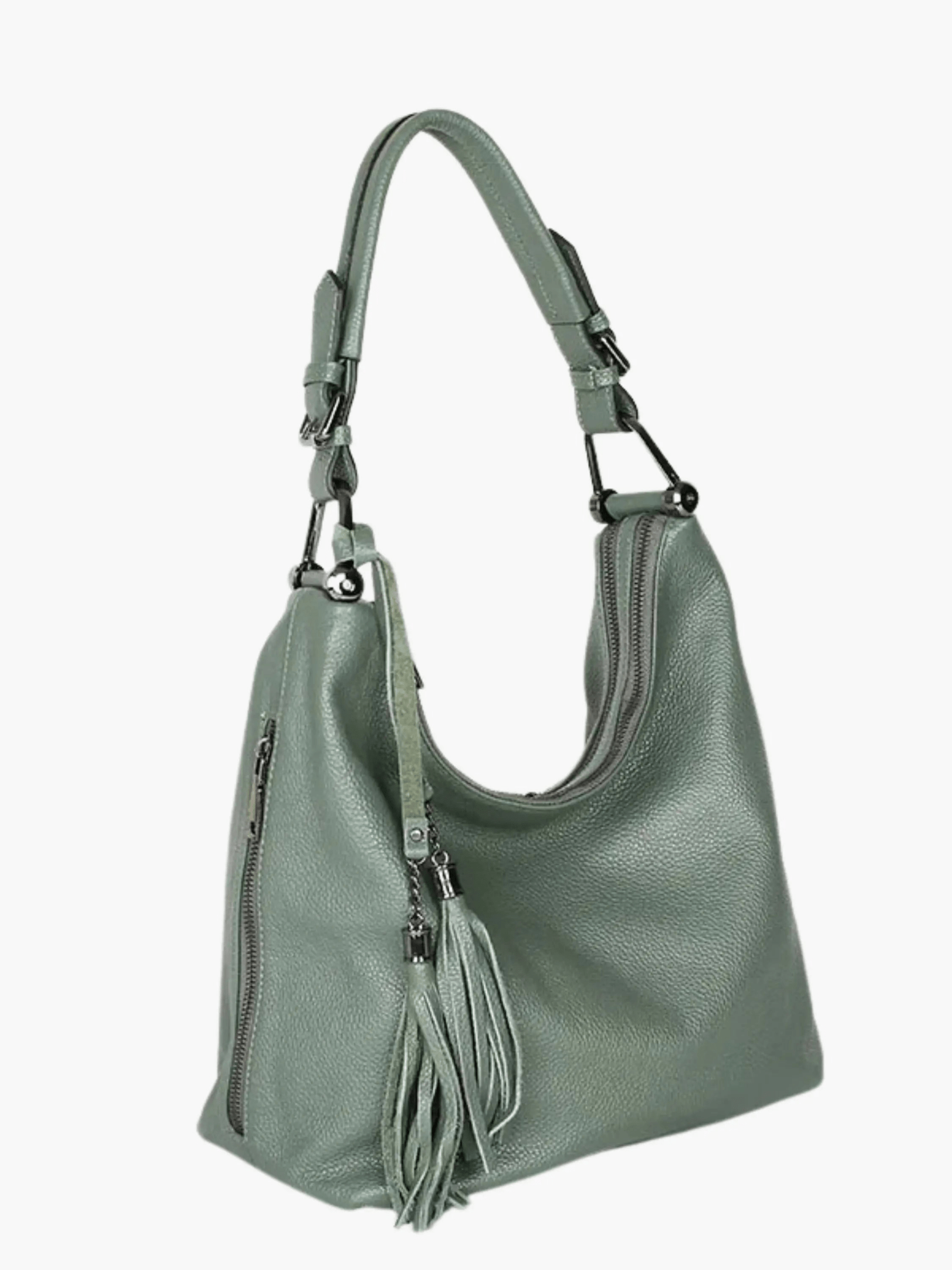 Tivanya | Luxe Red Leather Hobo Bag – Bold & Sophisticated - in Green | Arvea Bags