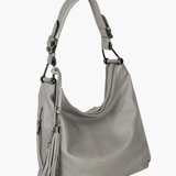 Tivanya | Luxe Red Leather Hobo Bag – Bold & Sophisticated - in Grey | Arvea Bags