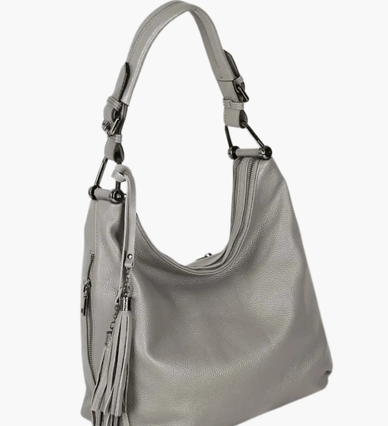 Tivanya | Luxe Red Leather Hobo Bag – Bold & Sophisticated - in Grey | Arvea Bags
