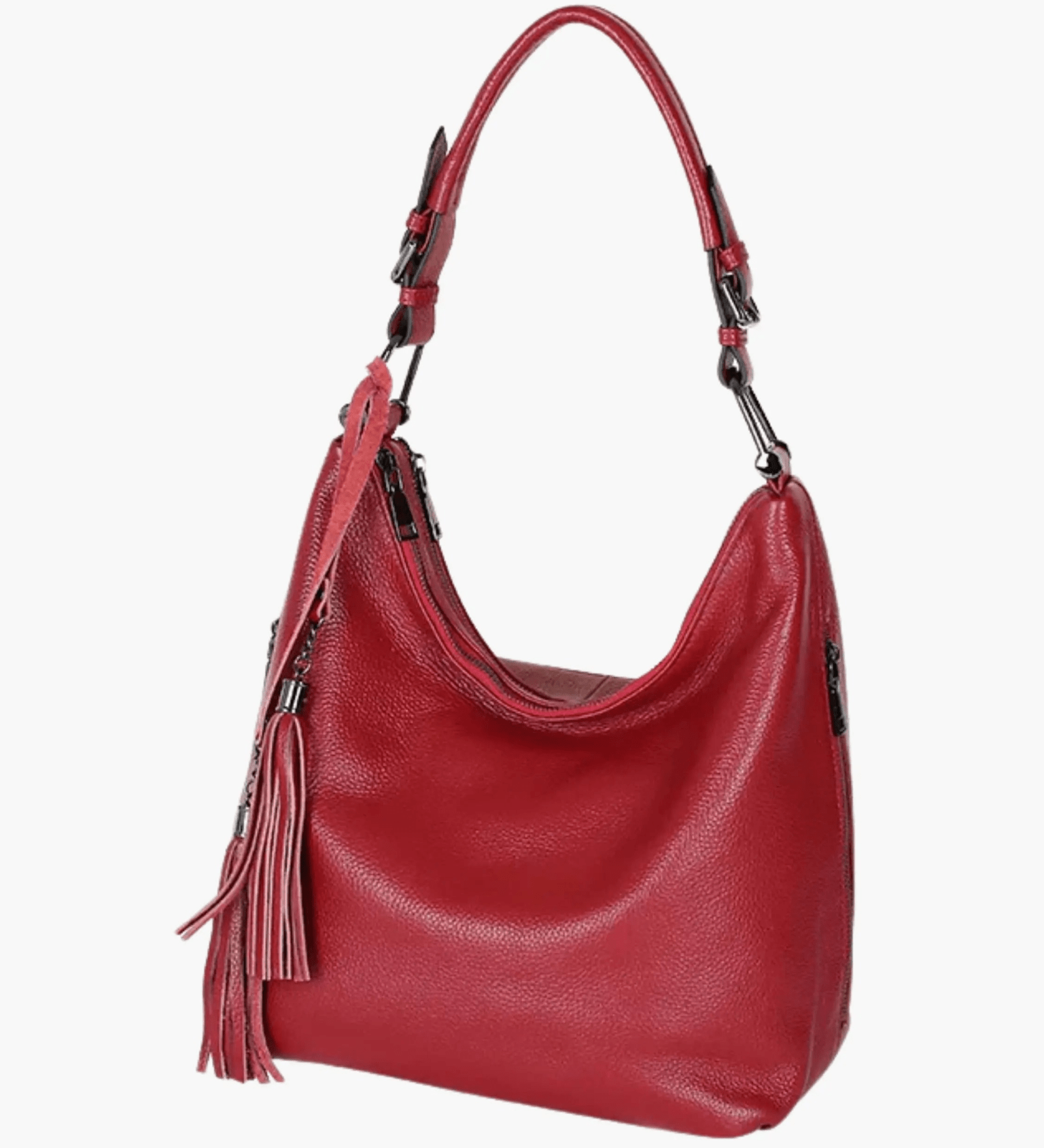 Tivanya | Luxe Red Leather Hobo Bag – Bold & Sophisticated - in Red | Arvea Bags