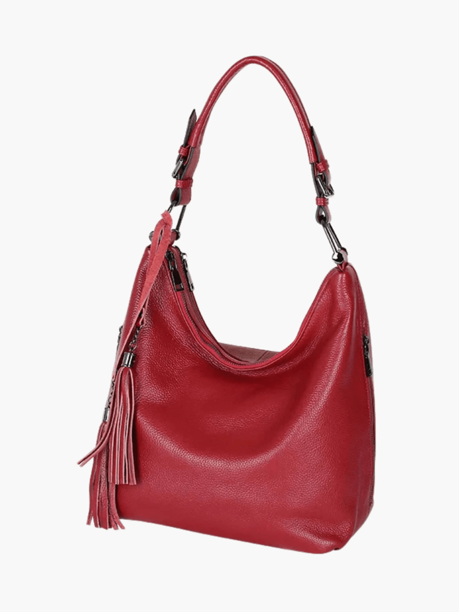 Tivanya | Luxe Red Leather Hobo Bag – Bold & Sophisticated - in Red | Arvea Bags
