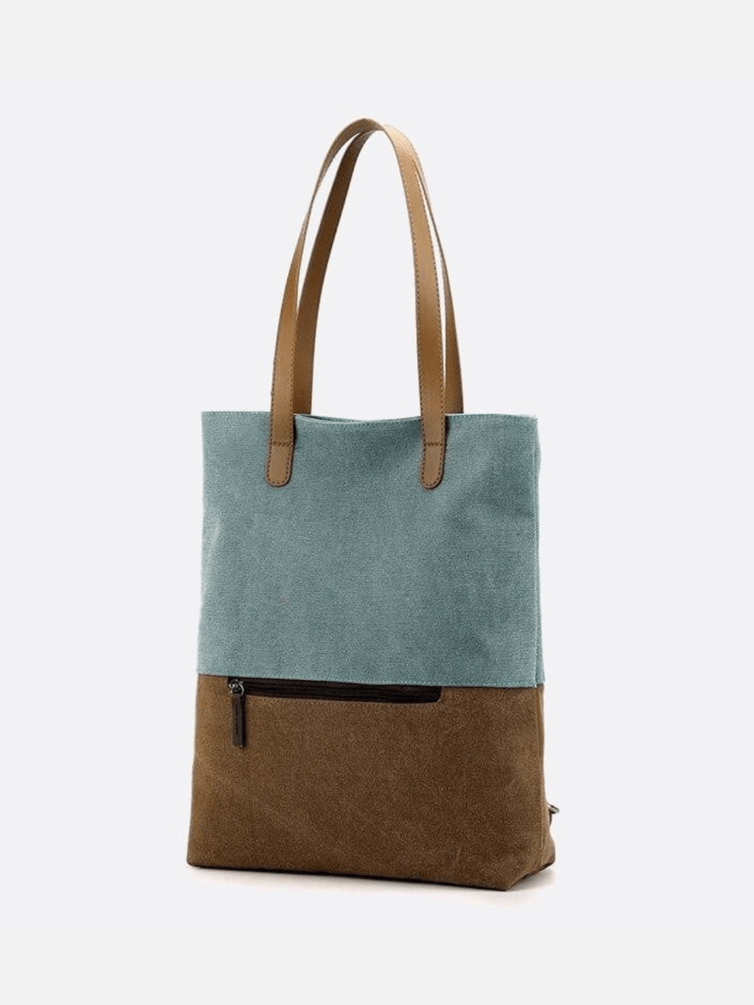 Two - Tone Canvas Tote Bag for Women – Minimalist Everyday Carry - in Cyan | Arvea Bags