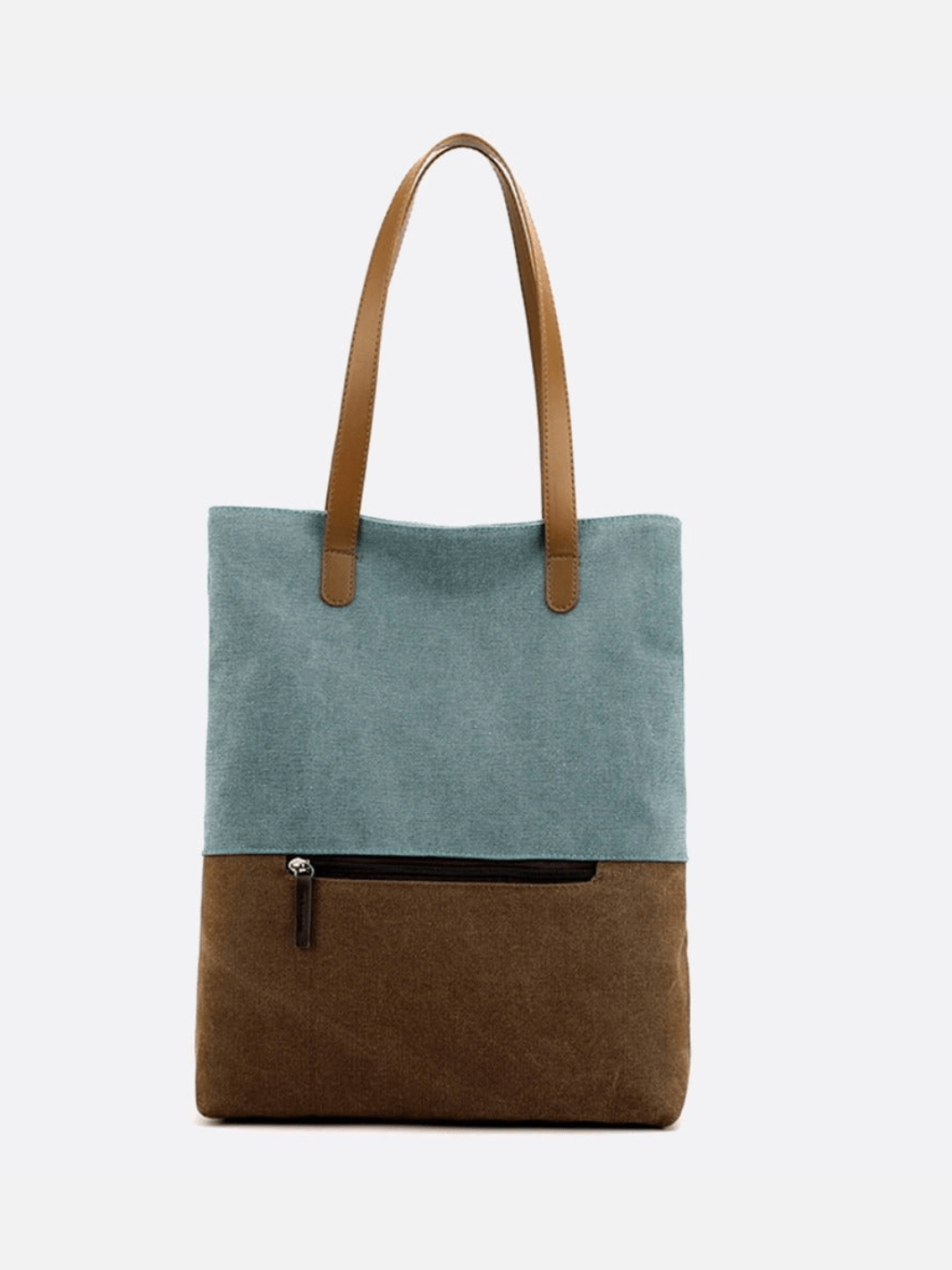 Two - Tone Canvas Tote Bag for Women – Minimalist Everyday Carry - in Cyan | Arvea Bags