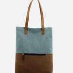 Two - Tone Canvas Tote Bag for Women – Minimalist Everyday Carry - in Cyan | Arvea Bags