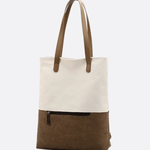 Two - Tone Canvas Tote Bag for Women – Minimalist Everyday Carry - in Gray | Arvea Bags