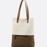 Two - Tone Canvas Tote Bag for Women – Minimalist Everyday Carry - in Gray | Arvea Bags