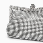 Vaelora | Elegant Silver Rhinestone Clutch – Timeless & Luxurious Design - in Silver | Arvea Bags