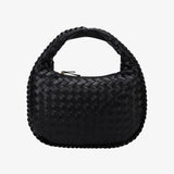Vaeslyn | Luxe Black Woven Leather Handbag – Elegant & Timeless - in Black | Arvea Bags