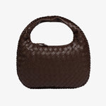 Vaeslyn | Luxe Black Woven Leather Handbag – Elegant & Timeless - in Dark Brown | Arvea Bags