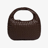 Vaeslyn | Luxe Black Woven Leather Handbag – Elegant & Timeless - in Dark Brown | Arvea Bags