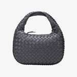 Vaeslyn | Luxe Black Woven Leather Handbag – Elegant & Timeless - in Dark Grey | Arvea Bags