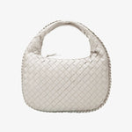 Vaeslyn | Luxe Black Woven Leather Handbag – Elegant & Timeless - in Off - White | Arvea Bags