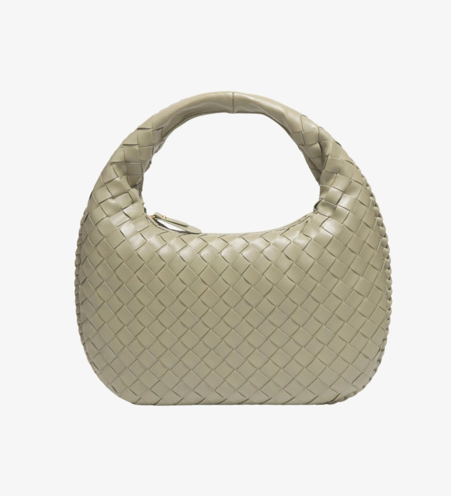 Vaeslyn | Luxe Black Woven Leather Handbag – Elegant & Timeless - in Olive | Arvea Bags