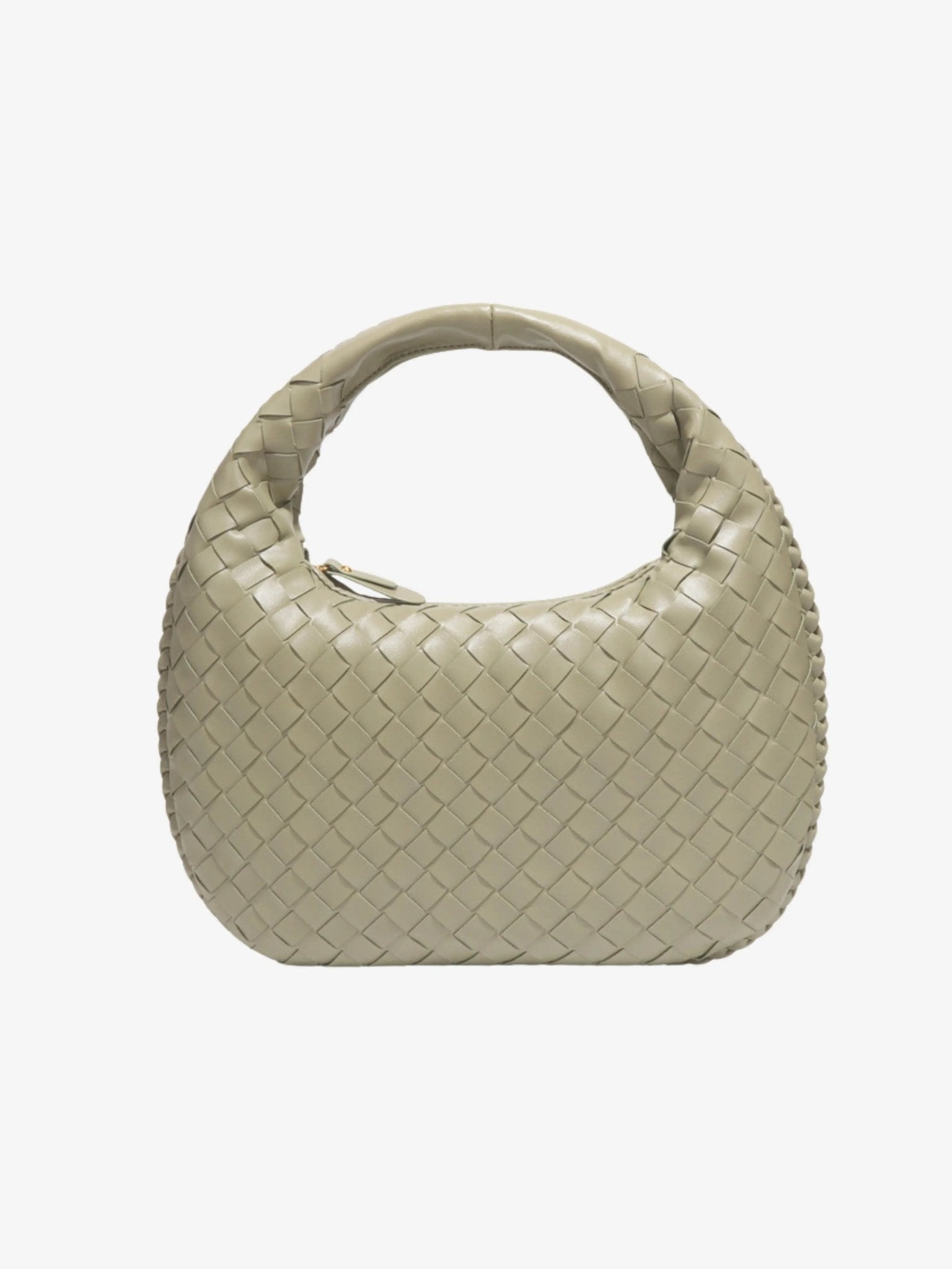 Vaeslyn | Luxe Black Woven Leather Handbag – Elegant & Timeless - in Olive | Arvea Bags