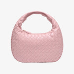 Vaeslyn | Luxe Black Woven Leather Handbag – Elegant & Timeless - in Salmon Pink | Arvea Bags