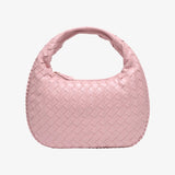 Vaeslyn | Luxe Black Woven Leather Handbag – Elegant & Timeless - in Salmon Pink | Arvea Bags