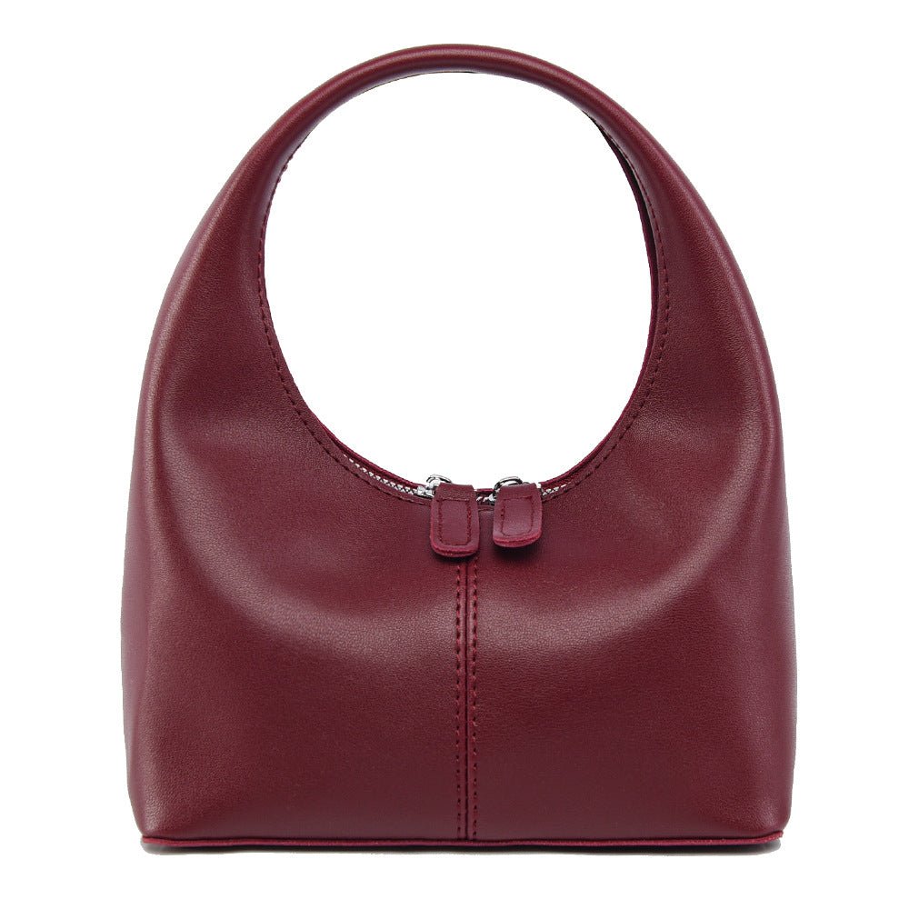 Valdira | Tan Leather Hobo Bag – Minimalist & Chic - in Claret | Arvea Bags