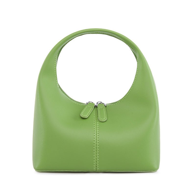 Valdira | Tan Leather Hobo Bag – Minimalist & Chic - in Light Green | Arvea Bags