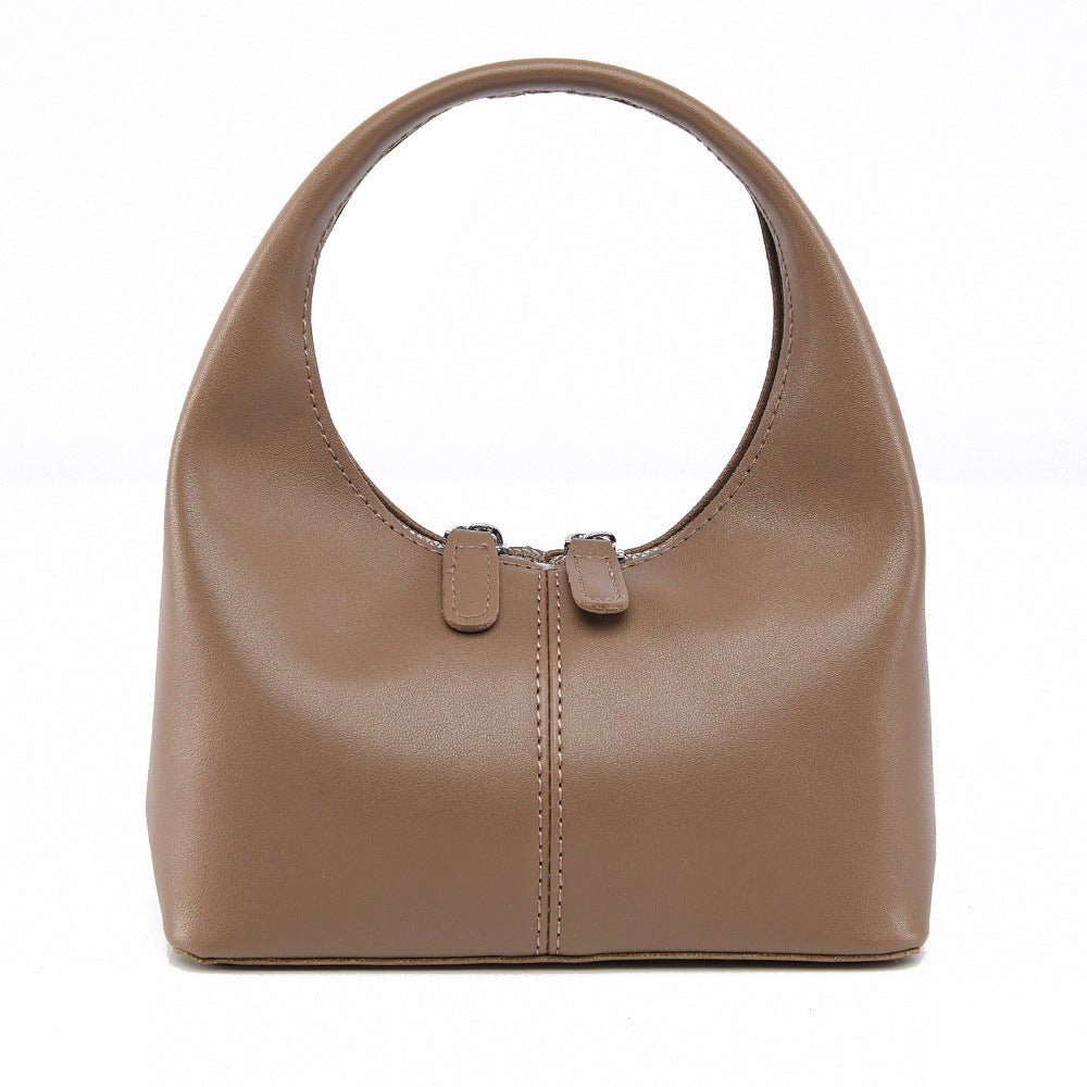 Valdira | Tan Leather Hobo Bag – Minimalist & Chic - in Taupe | Arvea Bags