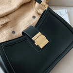 Valencia | Black Luxe Leather Shoulder Bag – Bold & Sophisticated - in Black | Arvea Bags