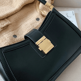 Valencia | Black Luxe Leather Shoulder Bag – Bold & Sophisticated - in Black | Arvea Bags
