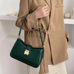 Valencia | Black Luxe Leather Shoulder Bag – Bold & Sophisticated - in Black | Arvea Bags