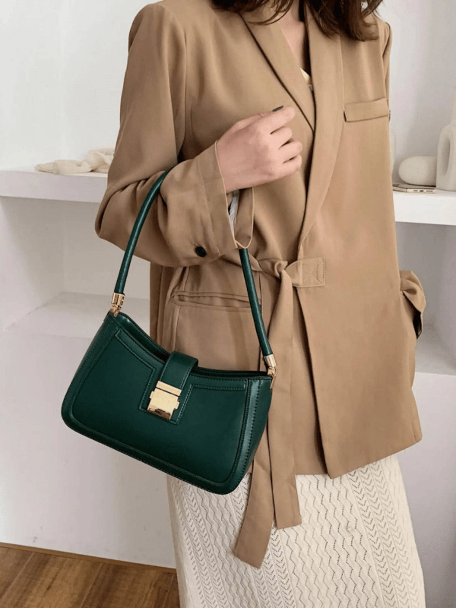 Valencia | Black Luxe Leather Shoulder Bag – Bold & Sophisticated - in Black | Arvea Bags